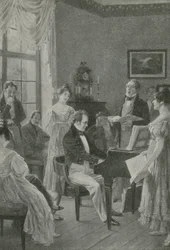 Il musicista suona una melodia